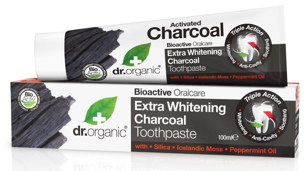 Dr Organic fogkrém aktív szénnel, a fehér fogakért, rúzs és más