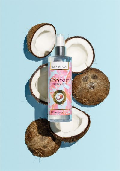 betty barclay, testpermet, hajpermet, pisztícia, pistachio, coconut, kokusz, permet, splash, mist, ruzs es mas, testapolas