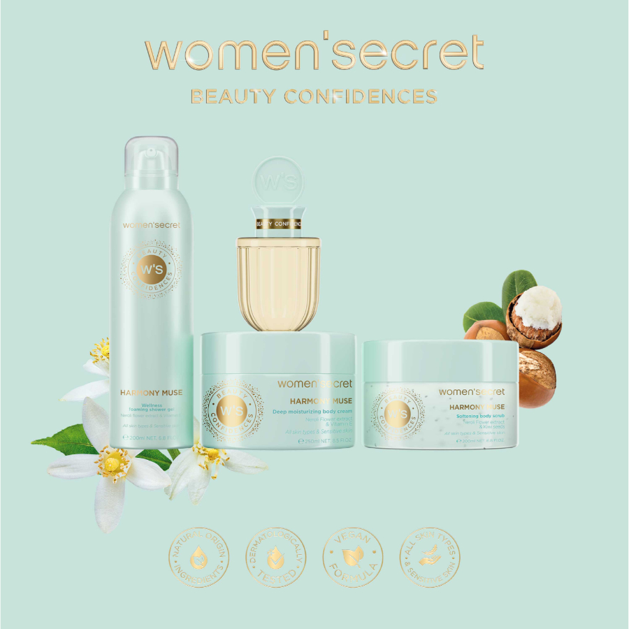 women'secret, women secret, beauty confidences, testapolas, testapolok, kollekcio, divine, goddess, harmony muse, elixir, ruzs es mas