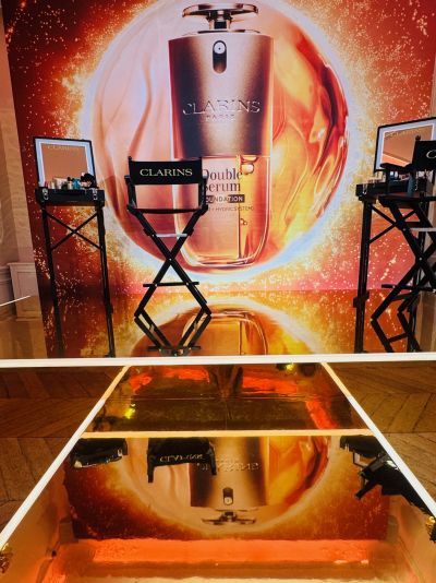 clarins, double serum, double serum foundation, alapozo, szerum alapozo, smink, hibrid, ruzs es mas, parizs, termekbevezetes, vip